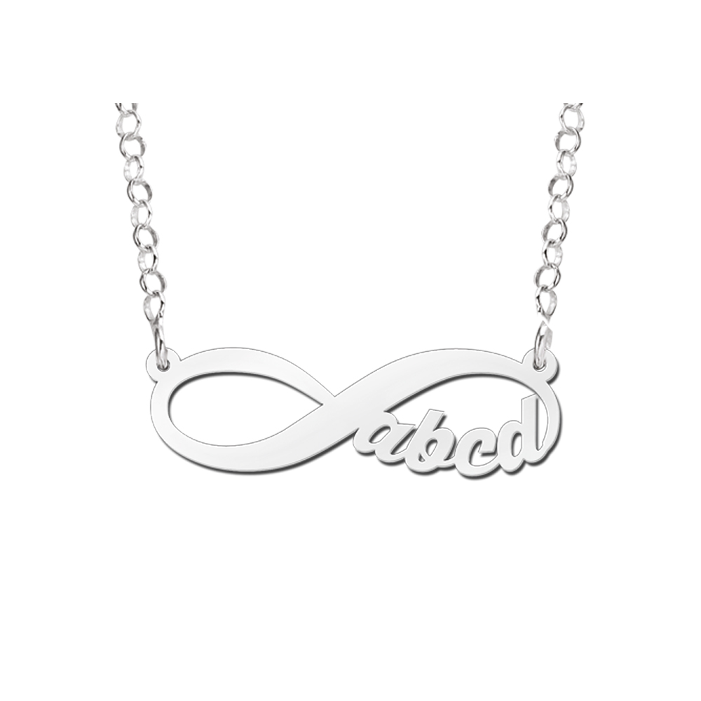 Silver Infinity Necklace With 4 Initials