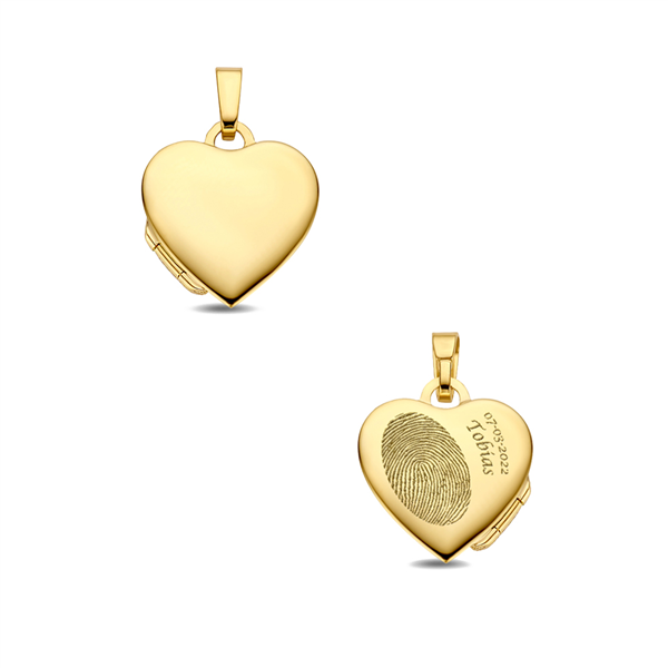 Gold Heart Medallion with names - small