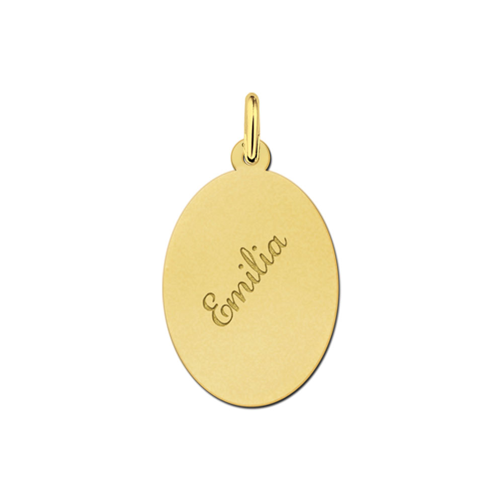 Silver oval name pendant