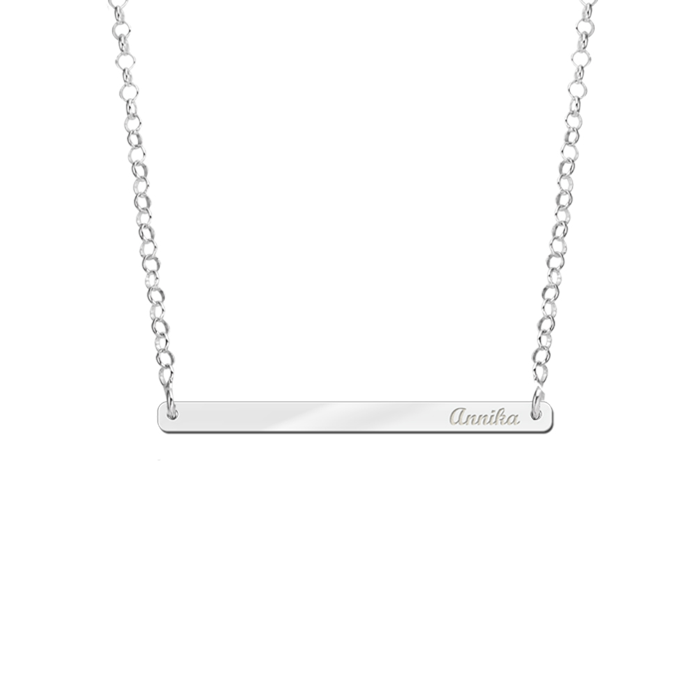 Silver Bar Necklace Small