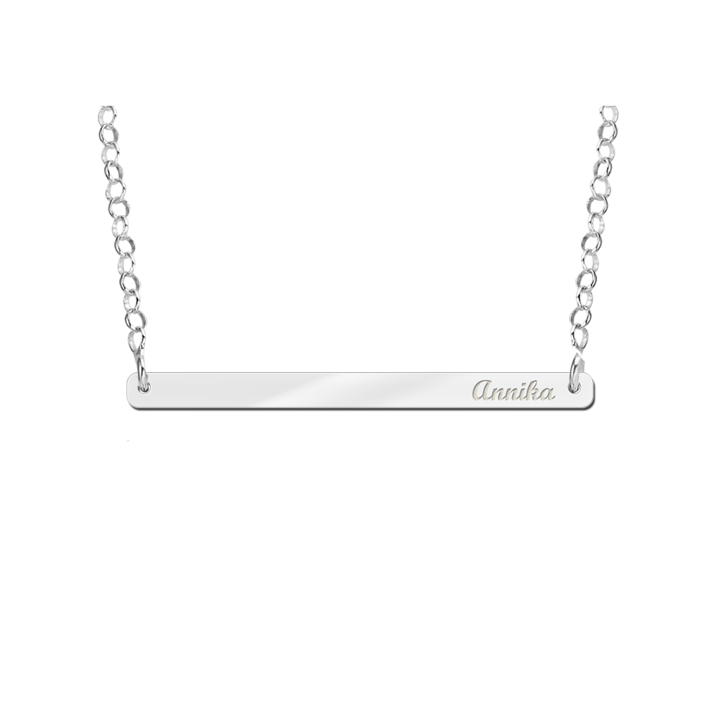 Silver Bar Necklace Small