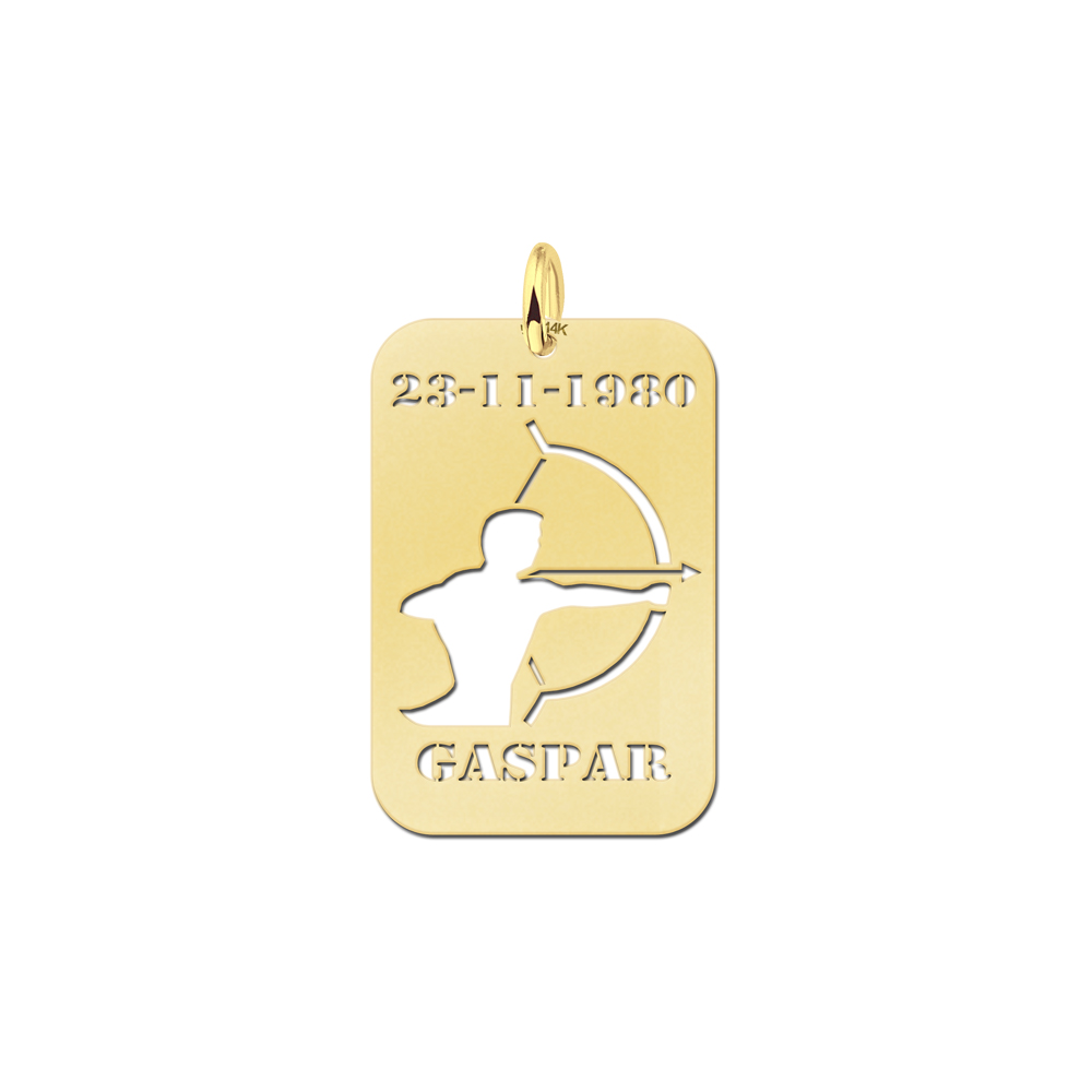 Golden Star Sign Pendant Sagittarius