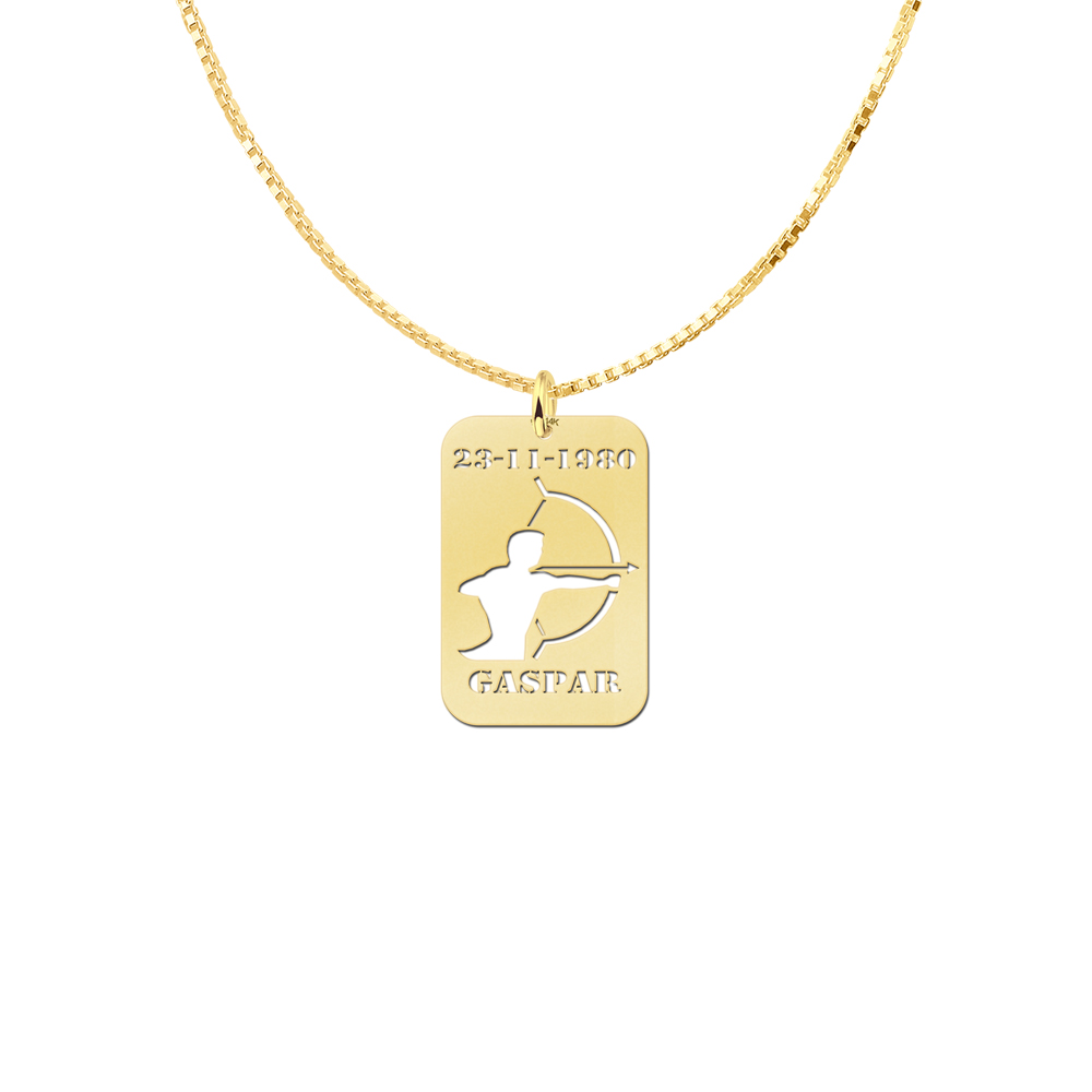 Golden Star Sign Pendant Sagittarius