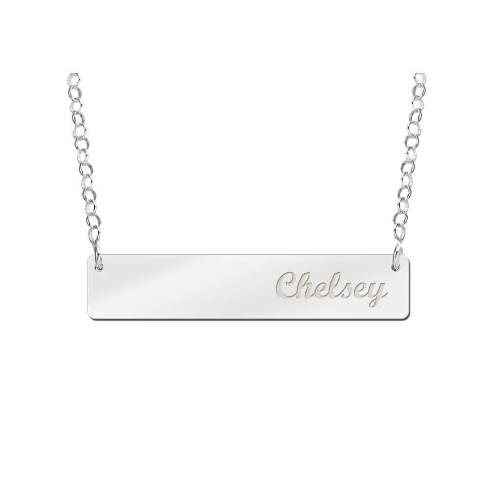 Silver Bar necklace Large
