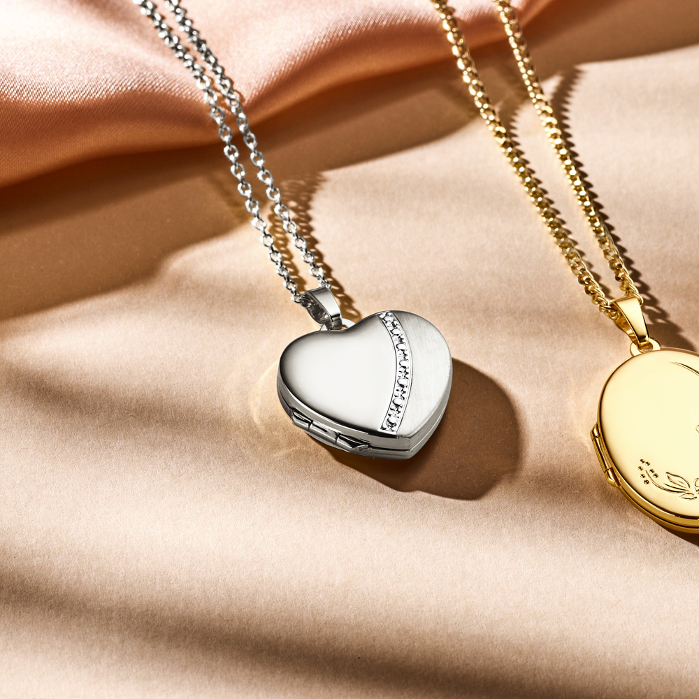 Silver Heart Medallion with ornament and engraving