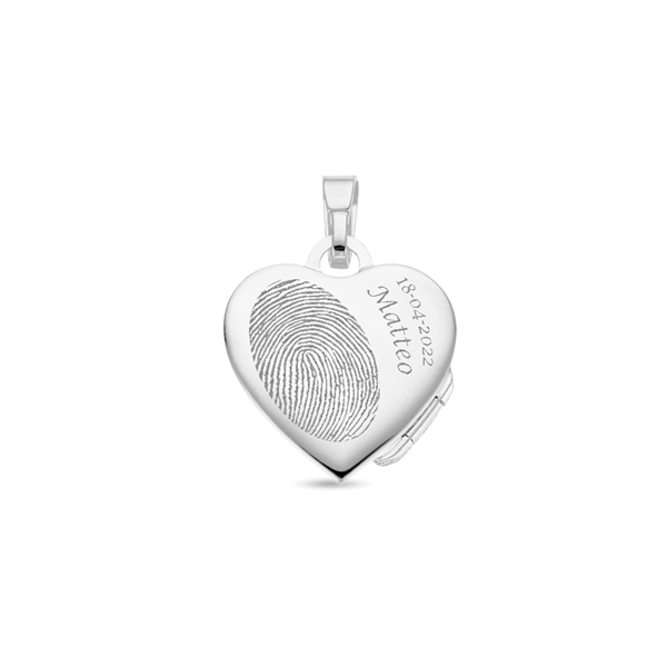 Silver Heart Medallion with ornament and engraving