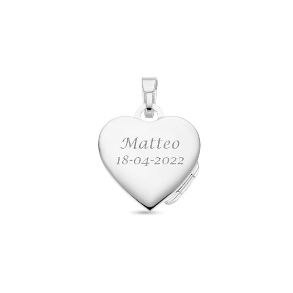 Silver Heart Medallion with ornament and engraving