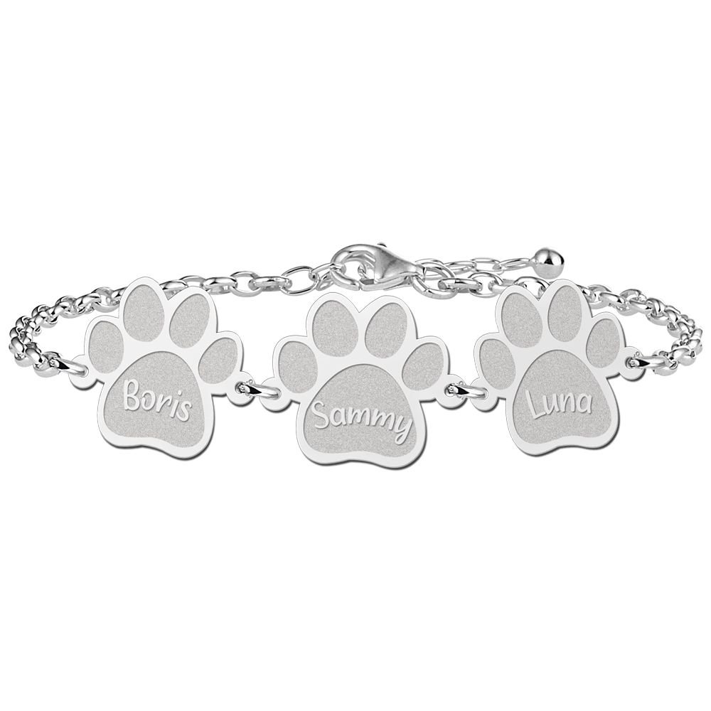 Silver bracelet with paws