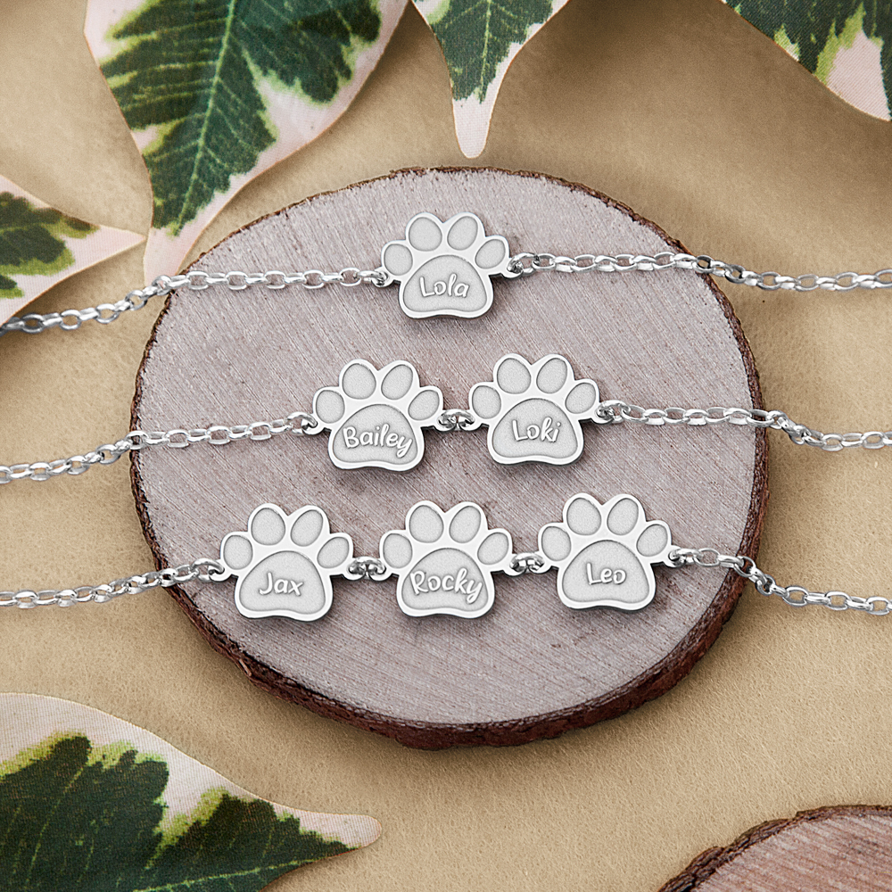 Silver bracelet with paws