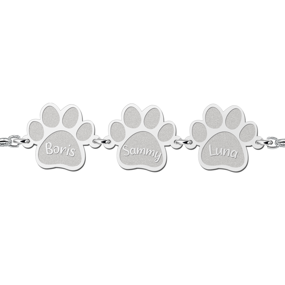 Silver bracelet with paws