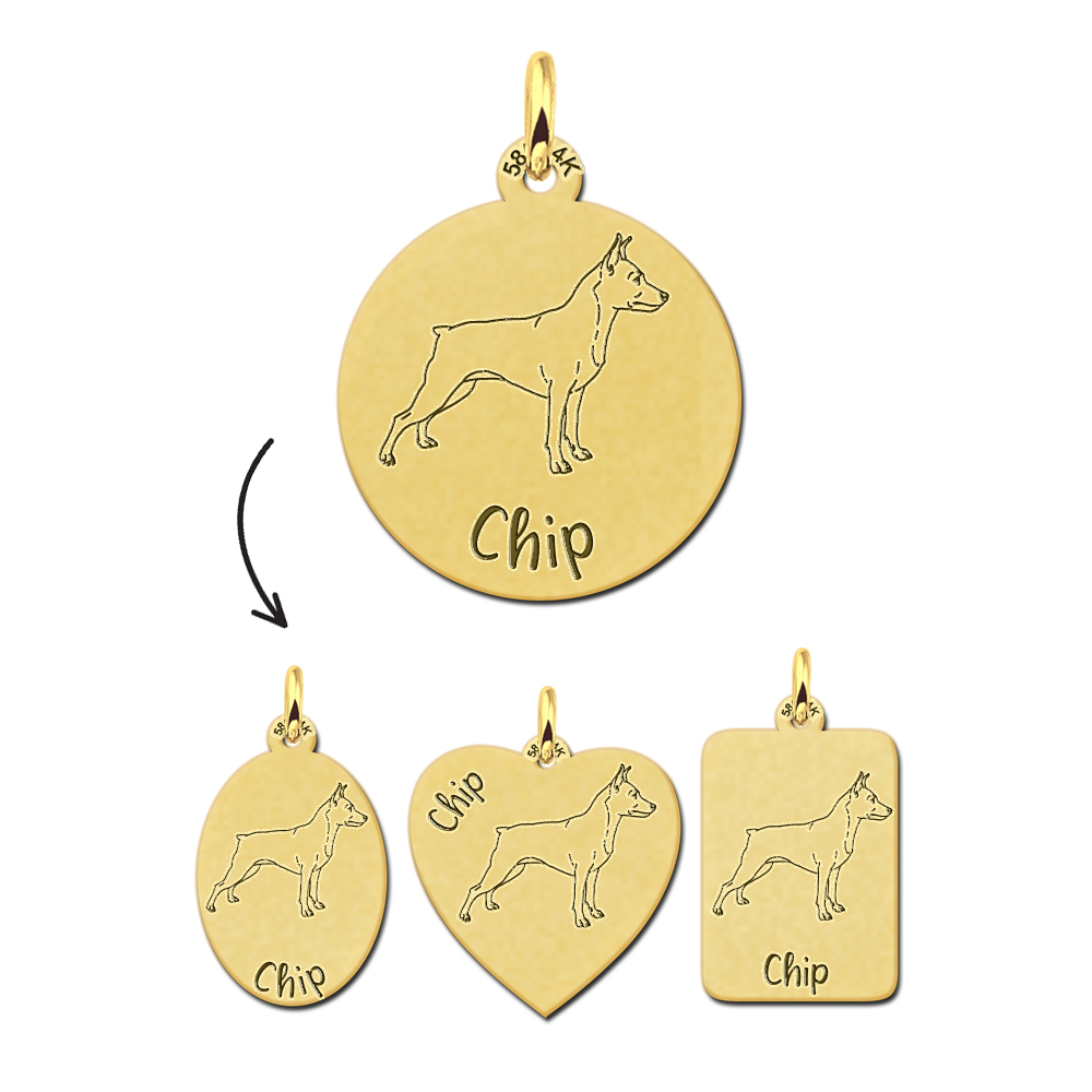 Gold  pet pendant dog Miniature Pinscher