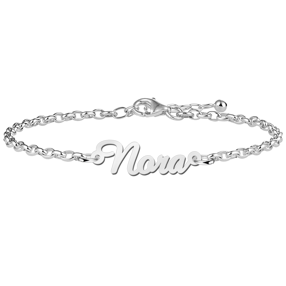 Silver name bracelet model Nora
