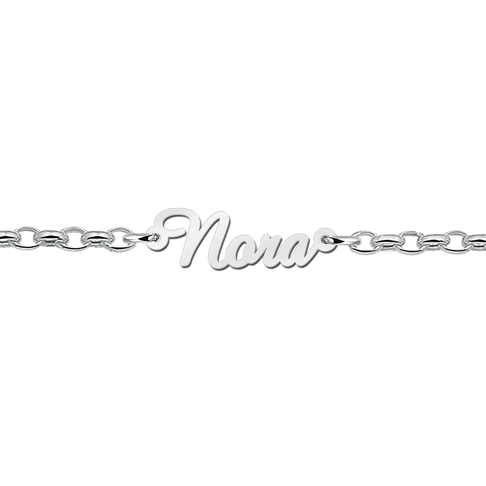 Silver name bracelet model Nora