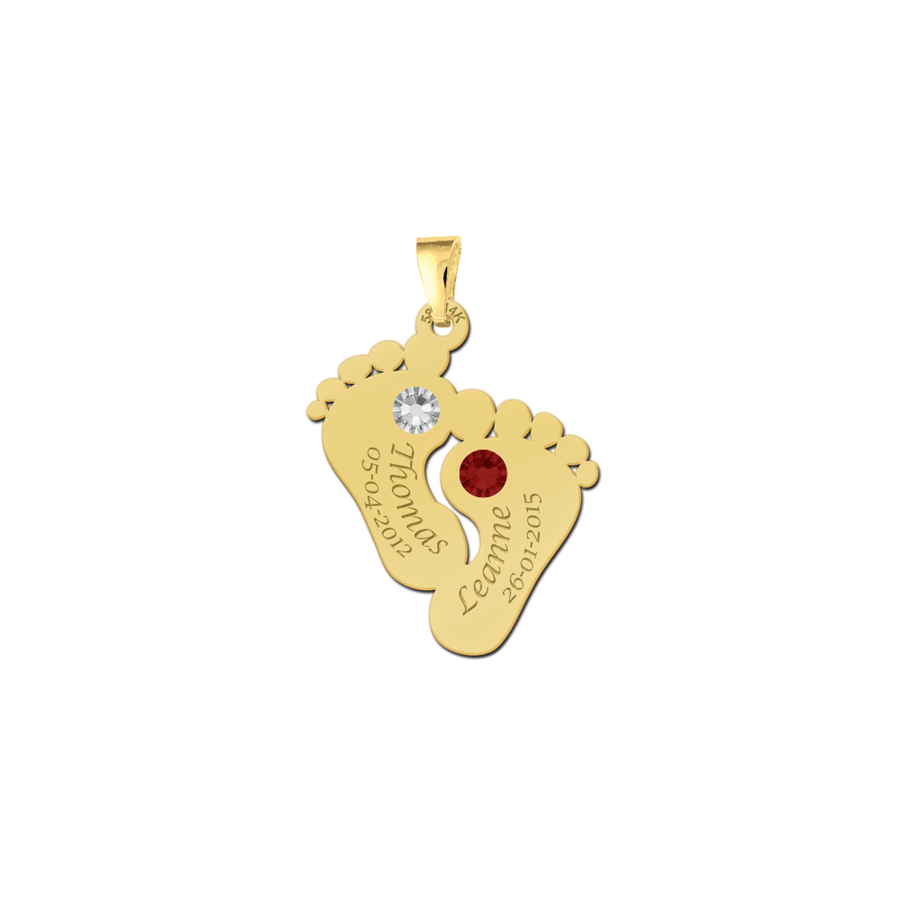 Golden pendant with birth stone