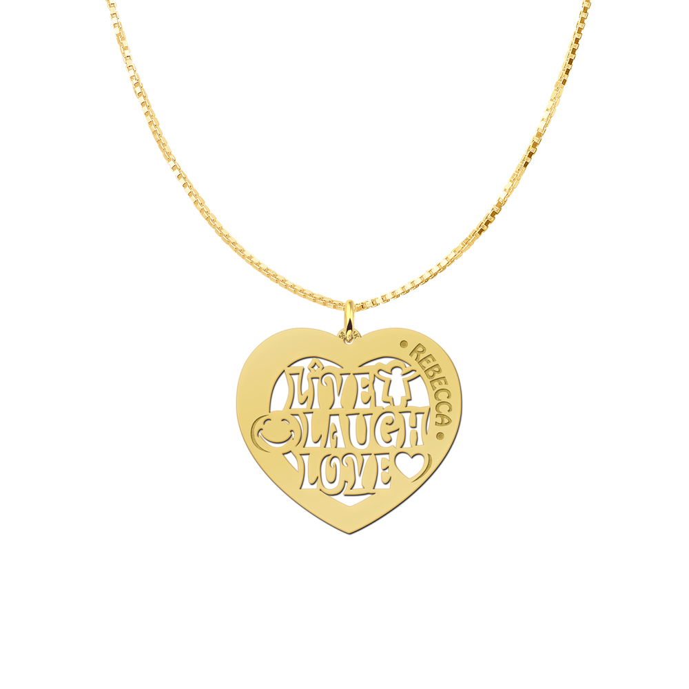 Gold namependant heart Laugh 60