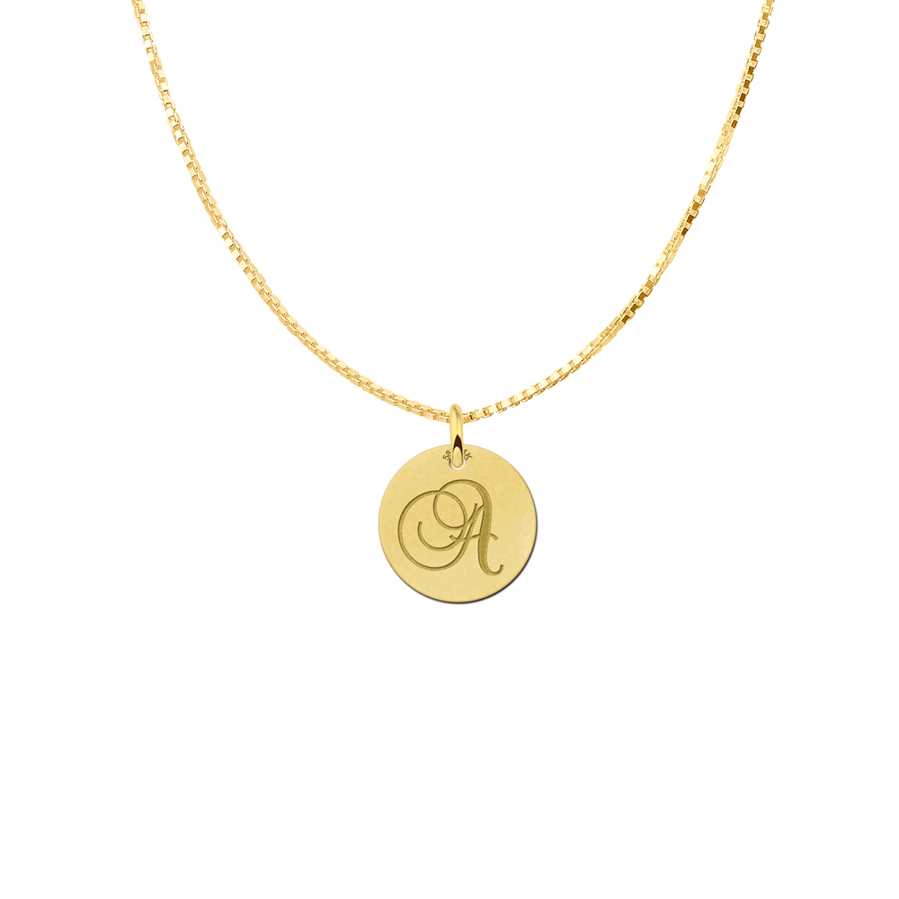 Letter pendant necklace gold