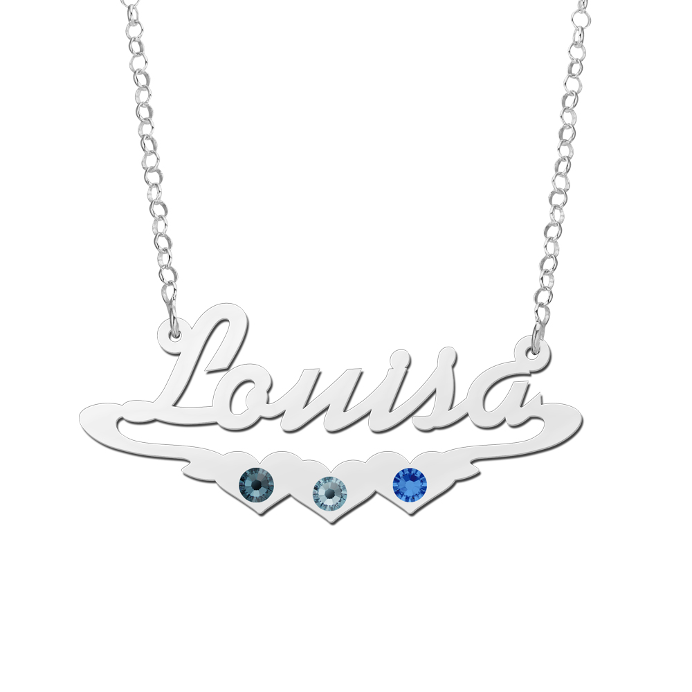 Silver name necklace model Louisa
