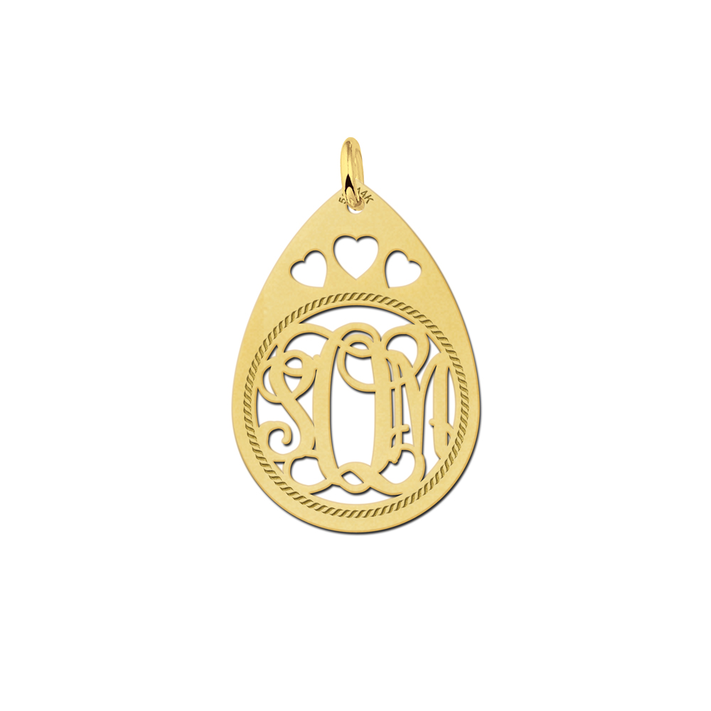 Gold Monogram Pendant Eyedrop