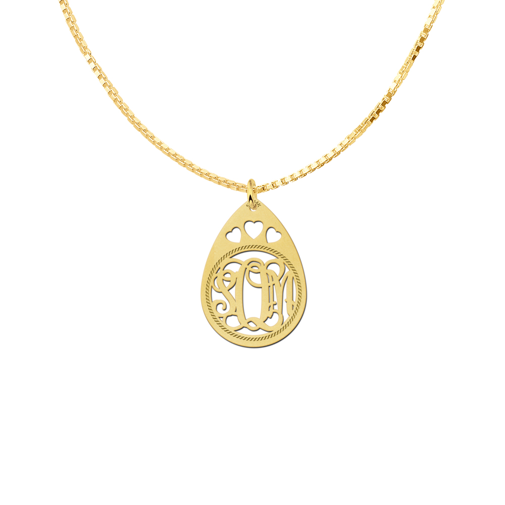 Gold Monogram Pendant Eyedrop