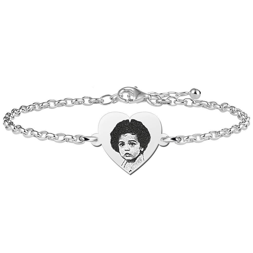 Silver Photo bracelet heart