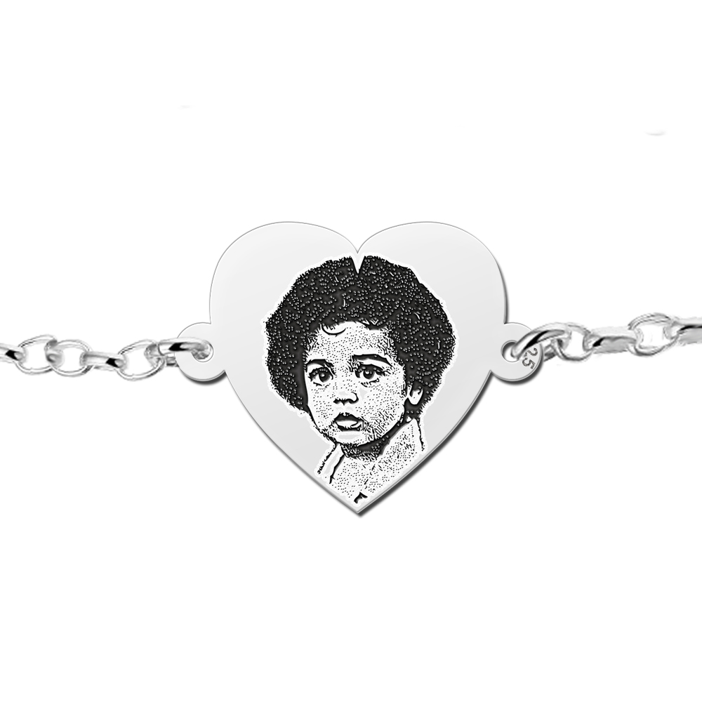 Silver Photo bracelet heart