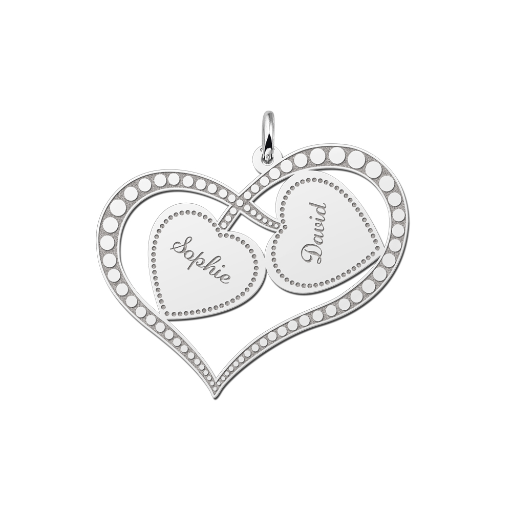 Silver Two Heart Necklace