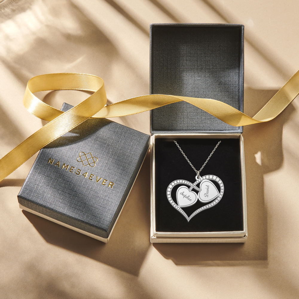 Silver Two Heart Necklace