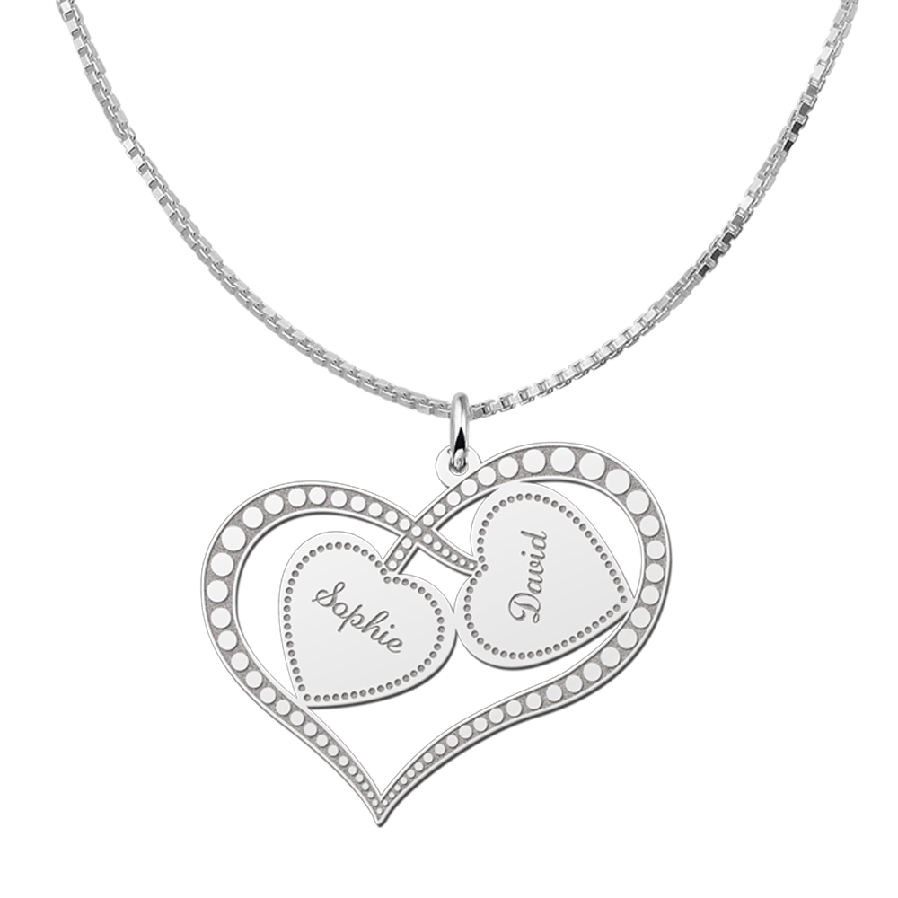 Silver Two Heart Necklace