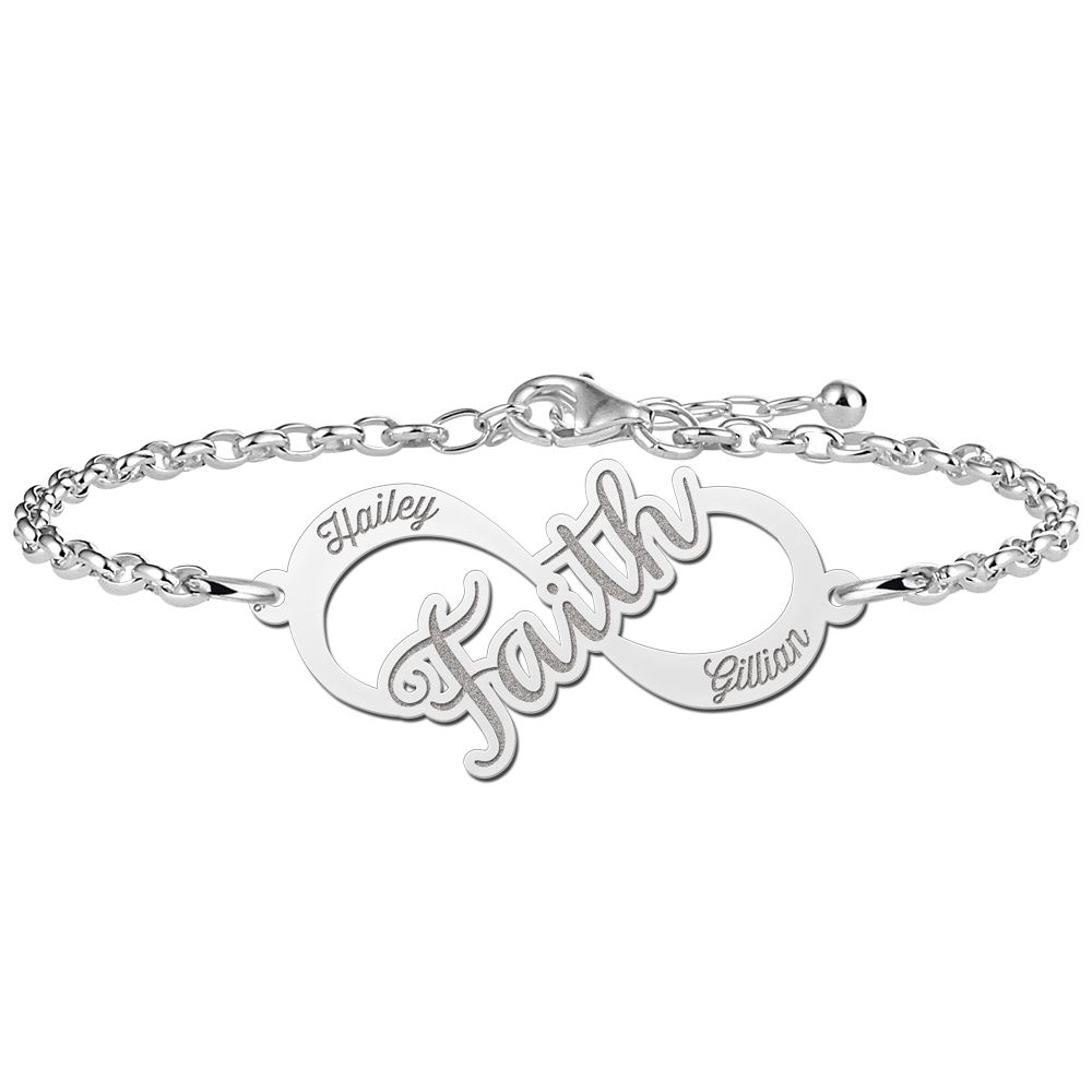 Silver Infinity bracelet Faith