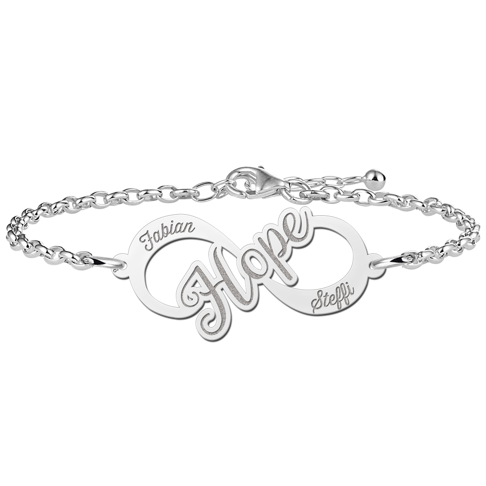 Silver Infinity bracelet Hope