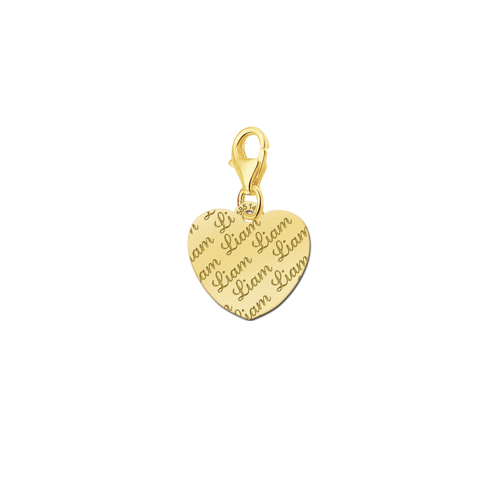 Gold Engraved Charm, Heart