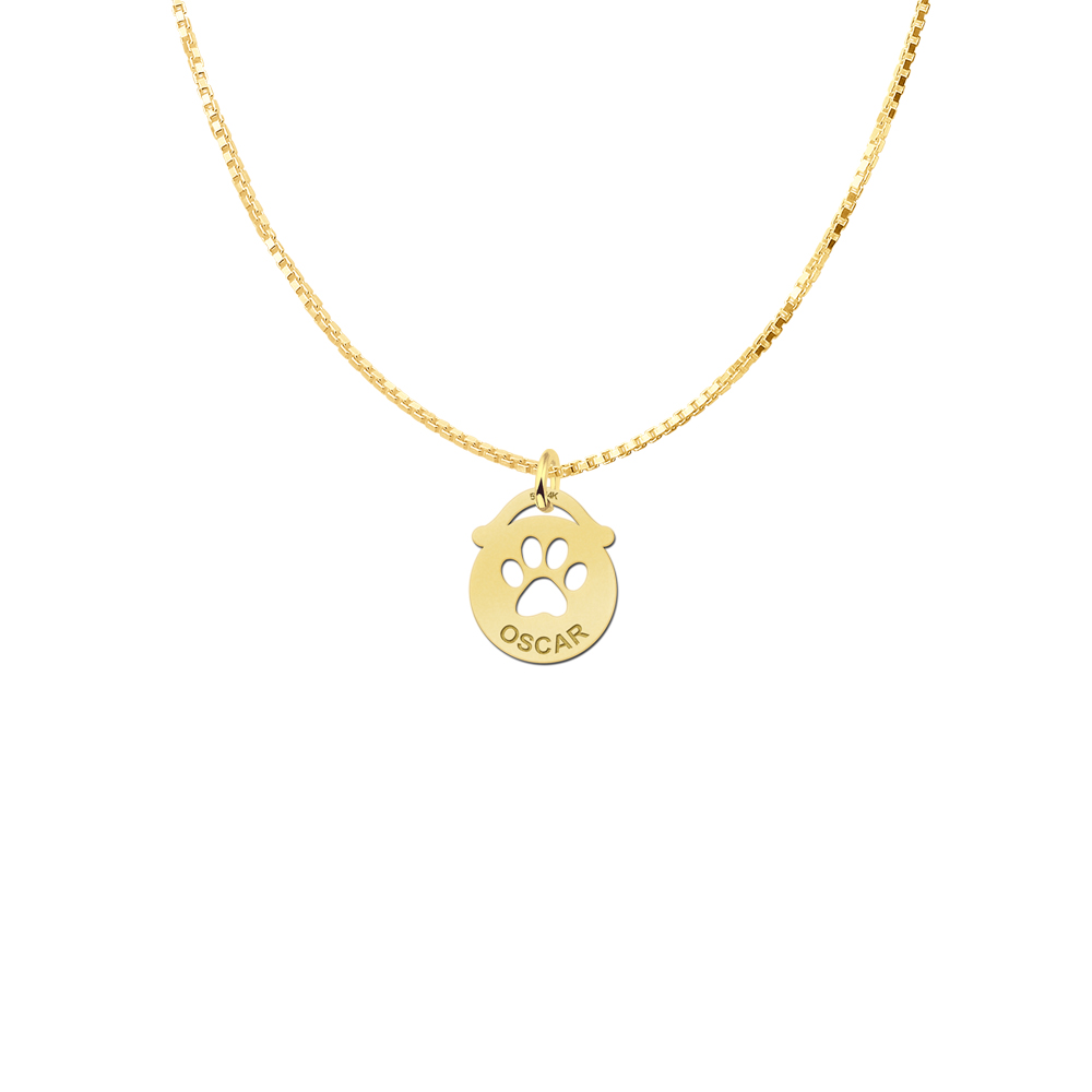 14ct Gold Namependant with Dogpaw