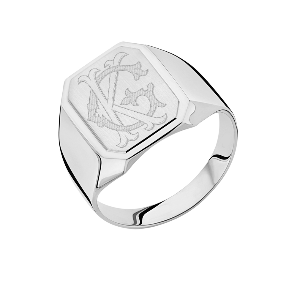 Signet ring monogram in silver