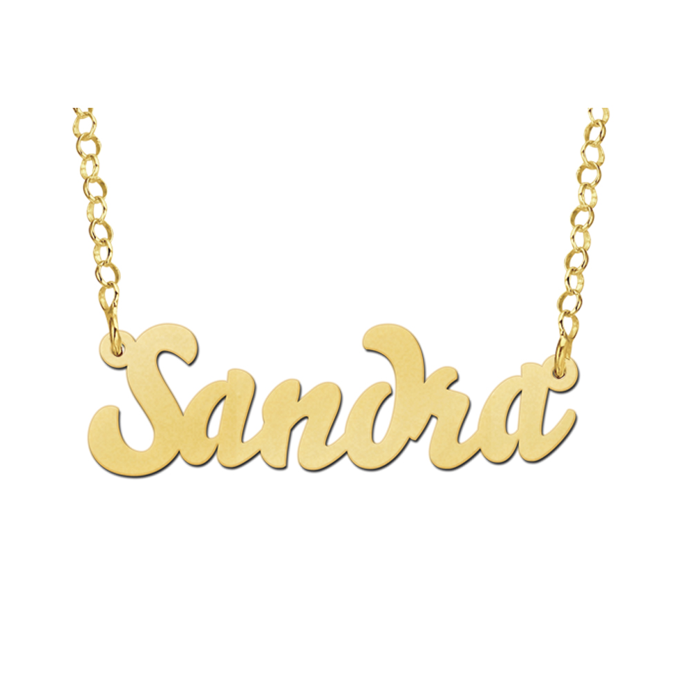 Golden Name Necklace Model Sandra