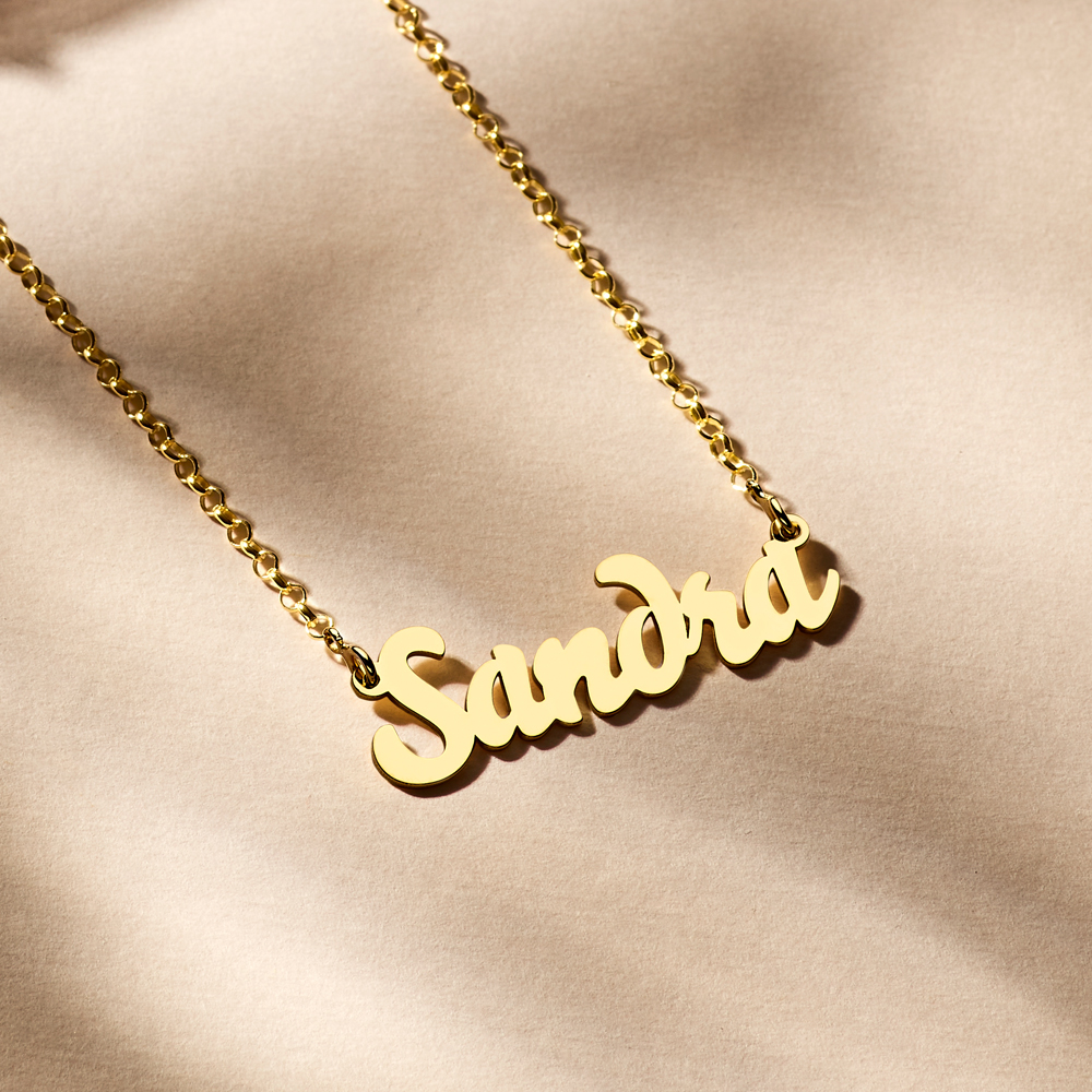 Golden Name Necklace Model Sandra