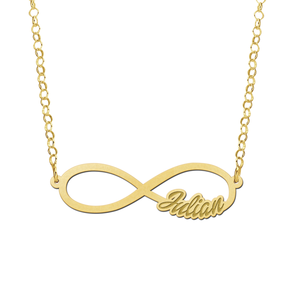 Infinity necklace gold with name