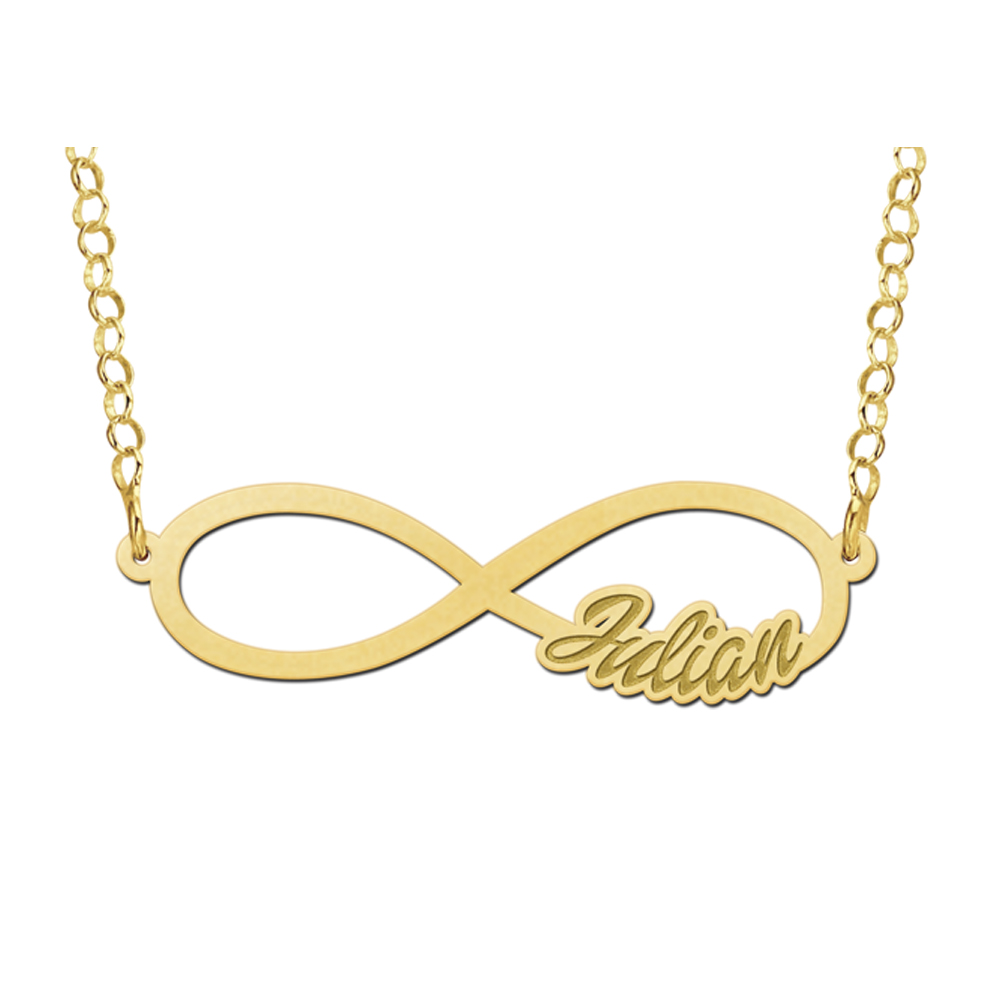 Infinity necklace gold with name