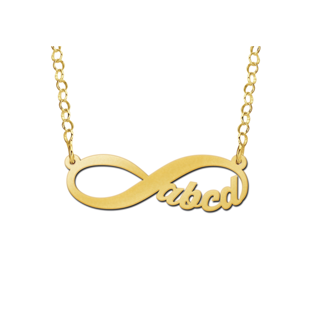Gold Infinity Necklace With 4 Initials