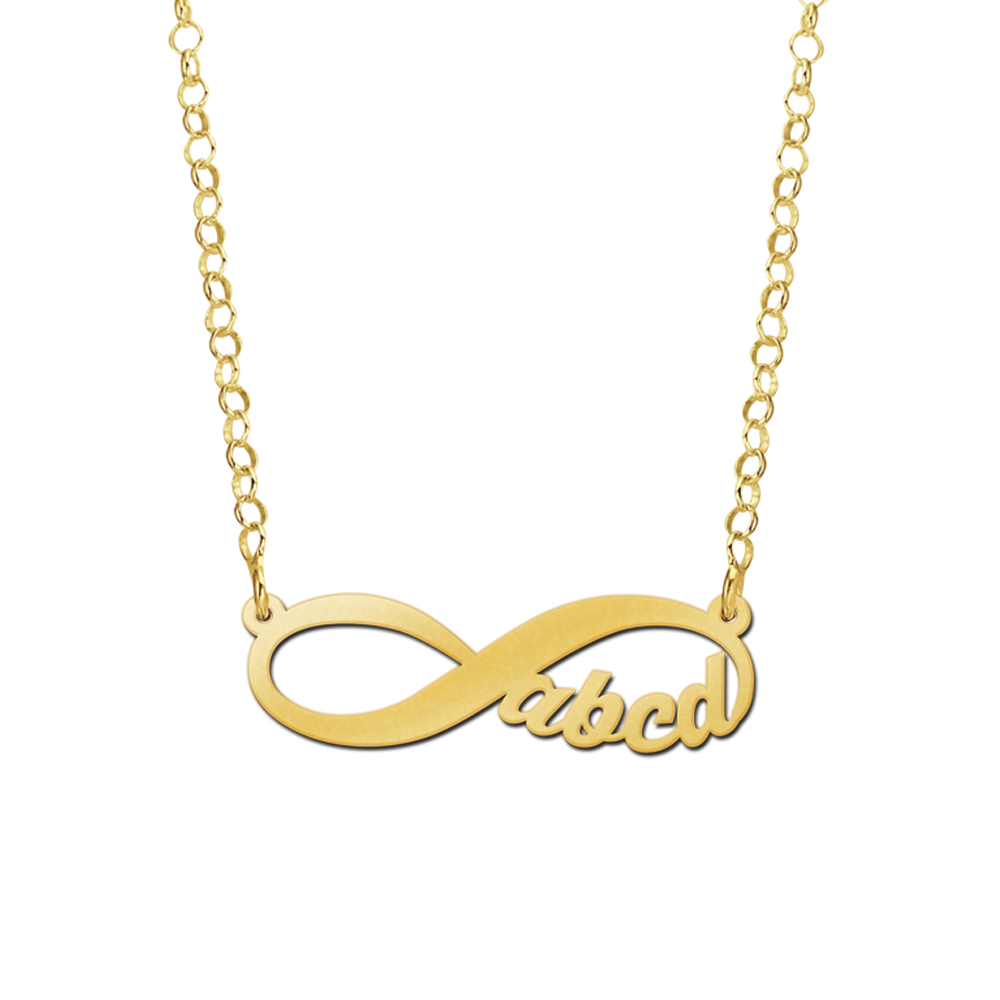 Gold Infinity Necklace With 4 Initials