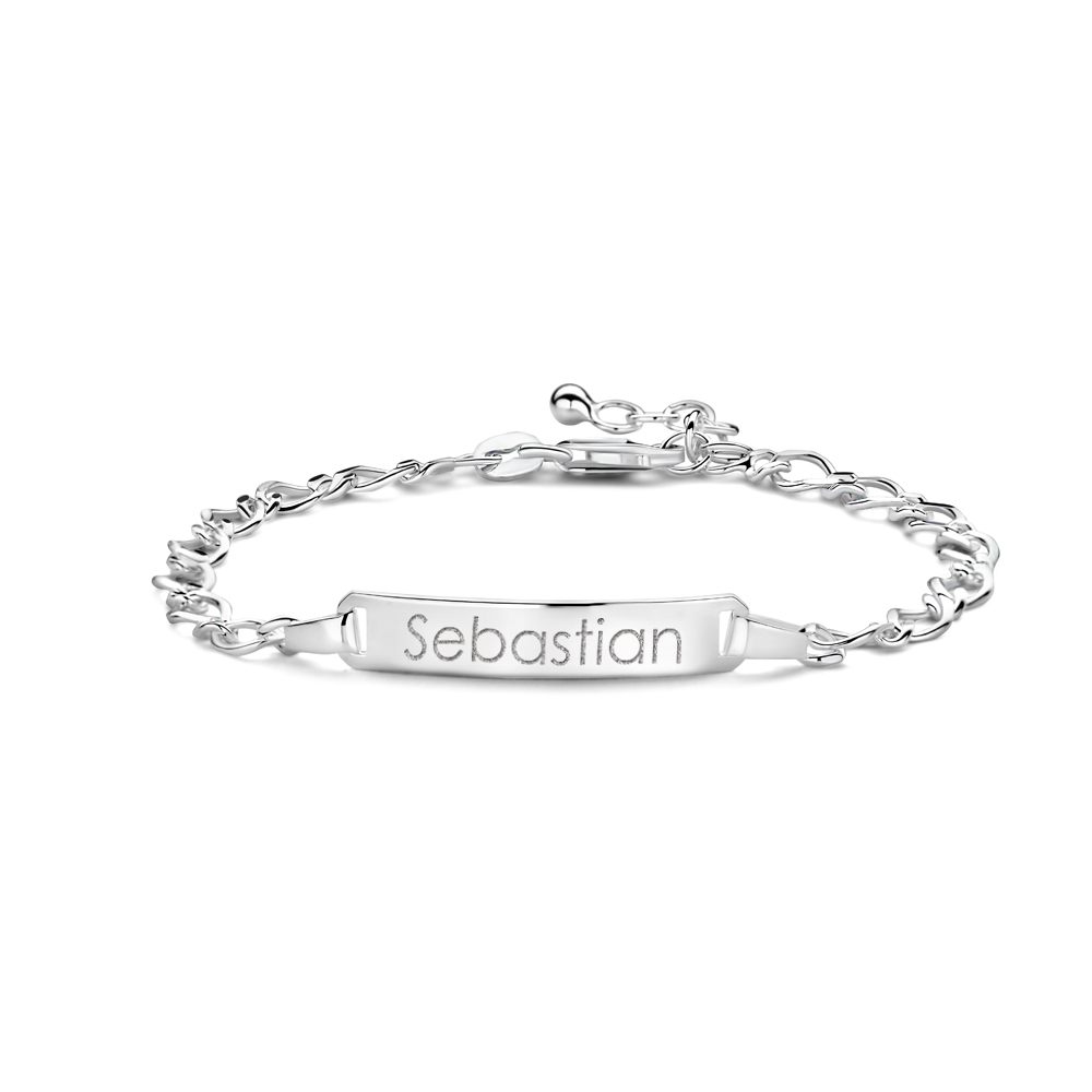 Silver personalised ladies bracelet