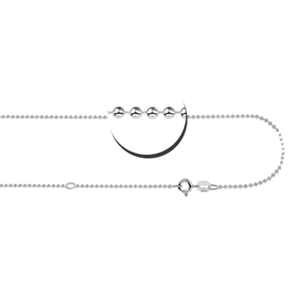 Silver ball chain necklace 45-50cm