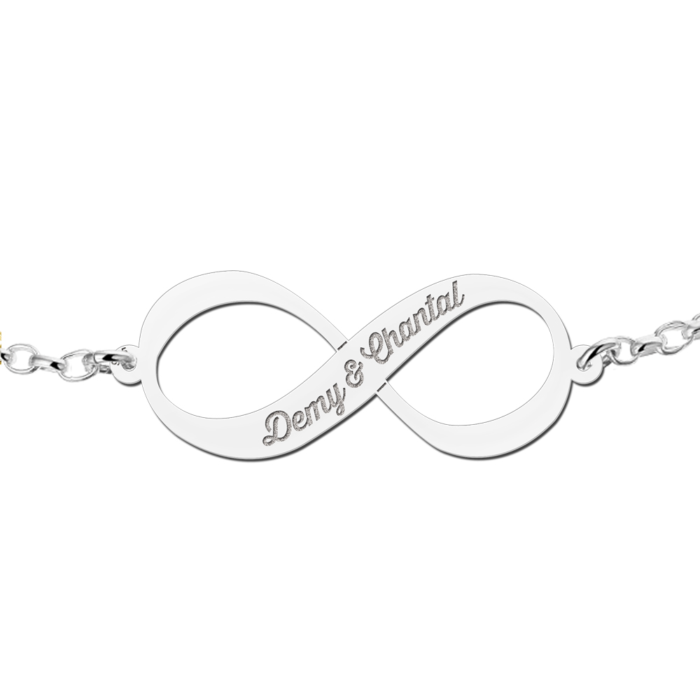 Infinity bracelet set silver