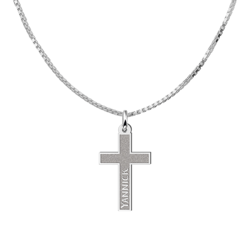 Silver cross with name