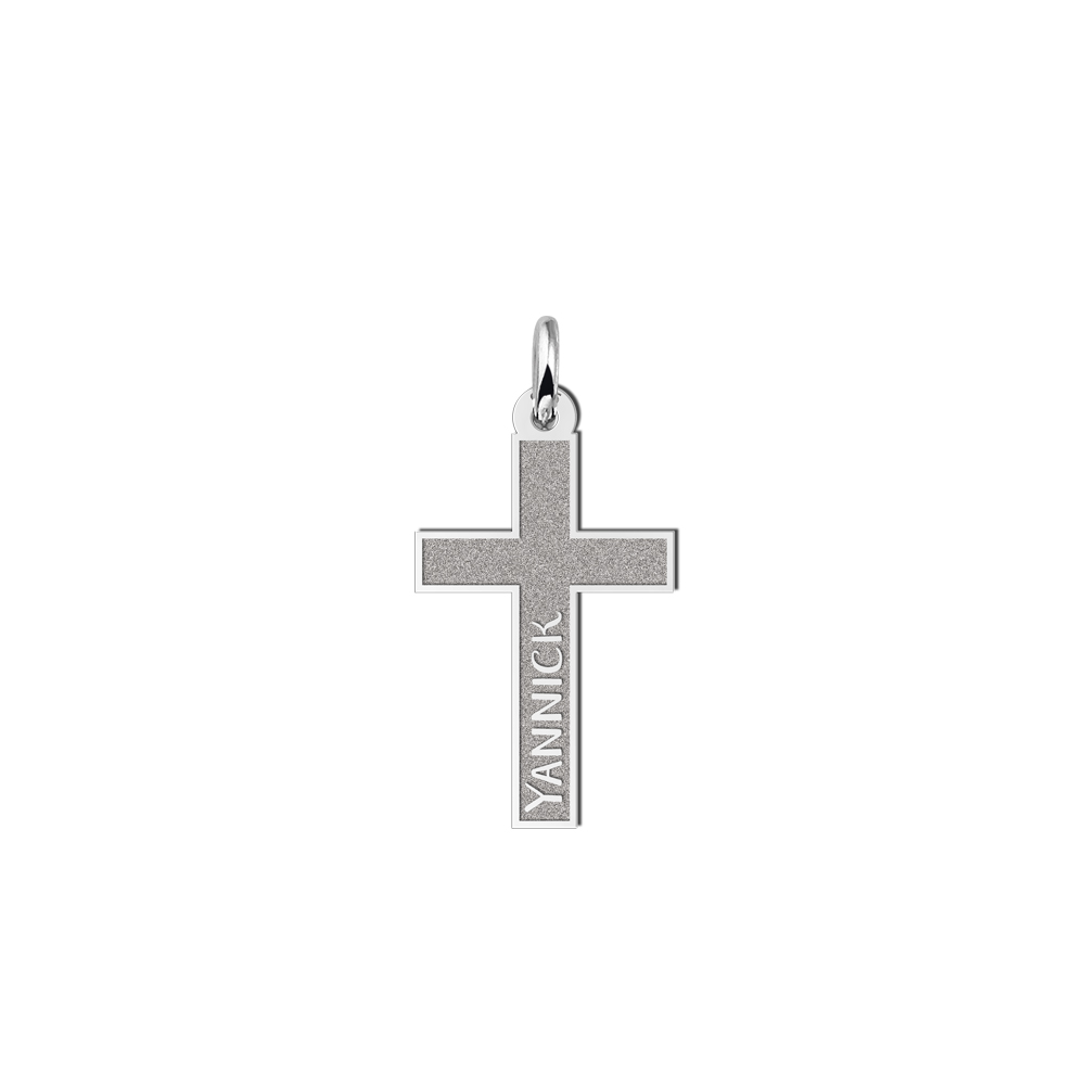 Silver cross with name