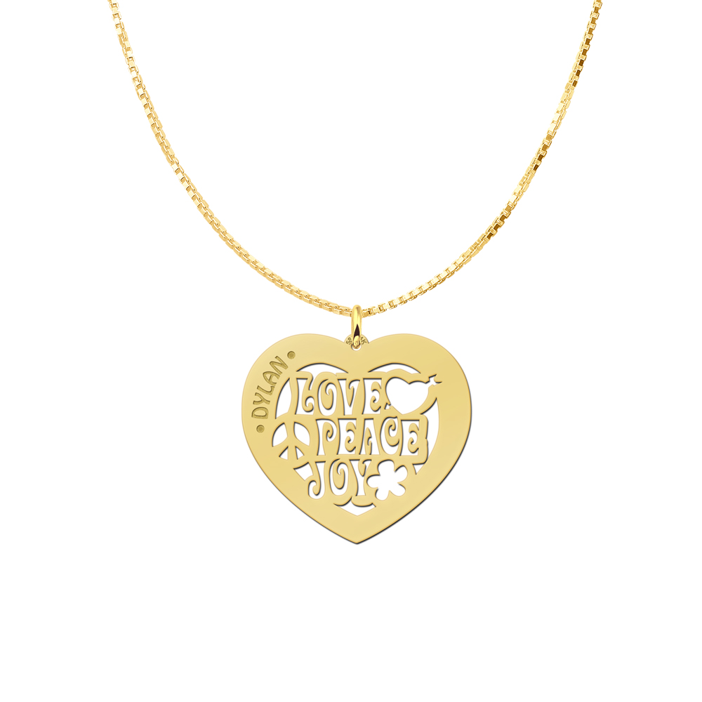 Gold namependant heart Love 60