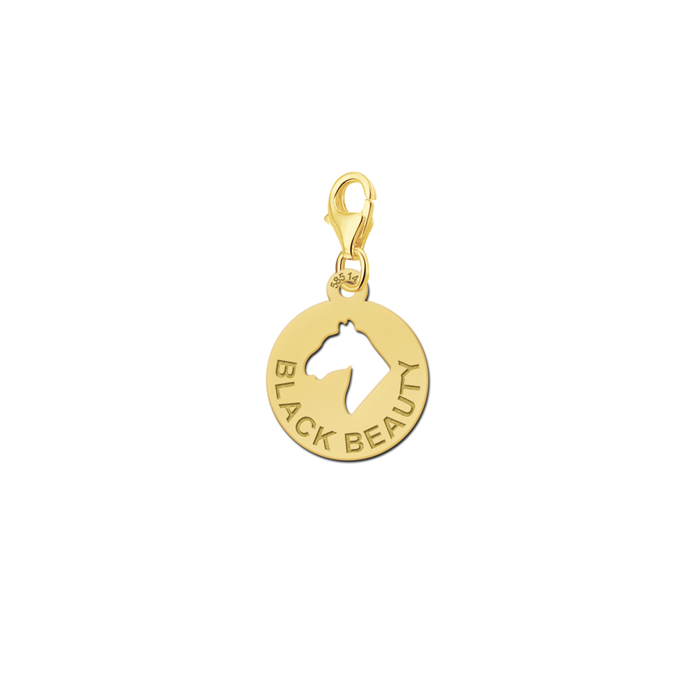 Golden Horse Namecharm Round Horsehead