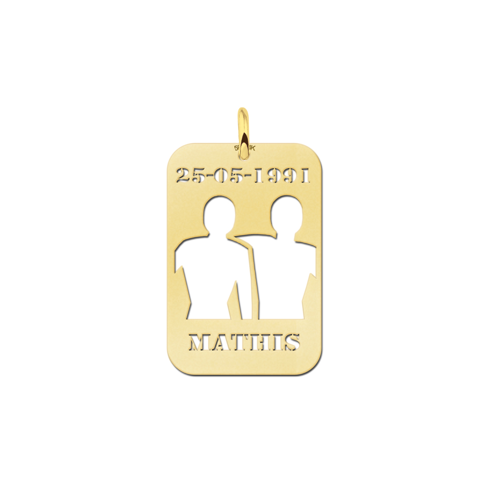 Gold Star Sign Pendant Gemini