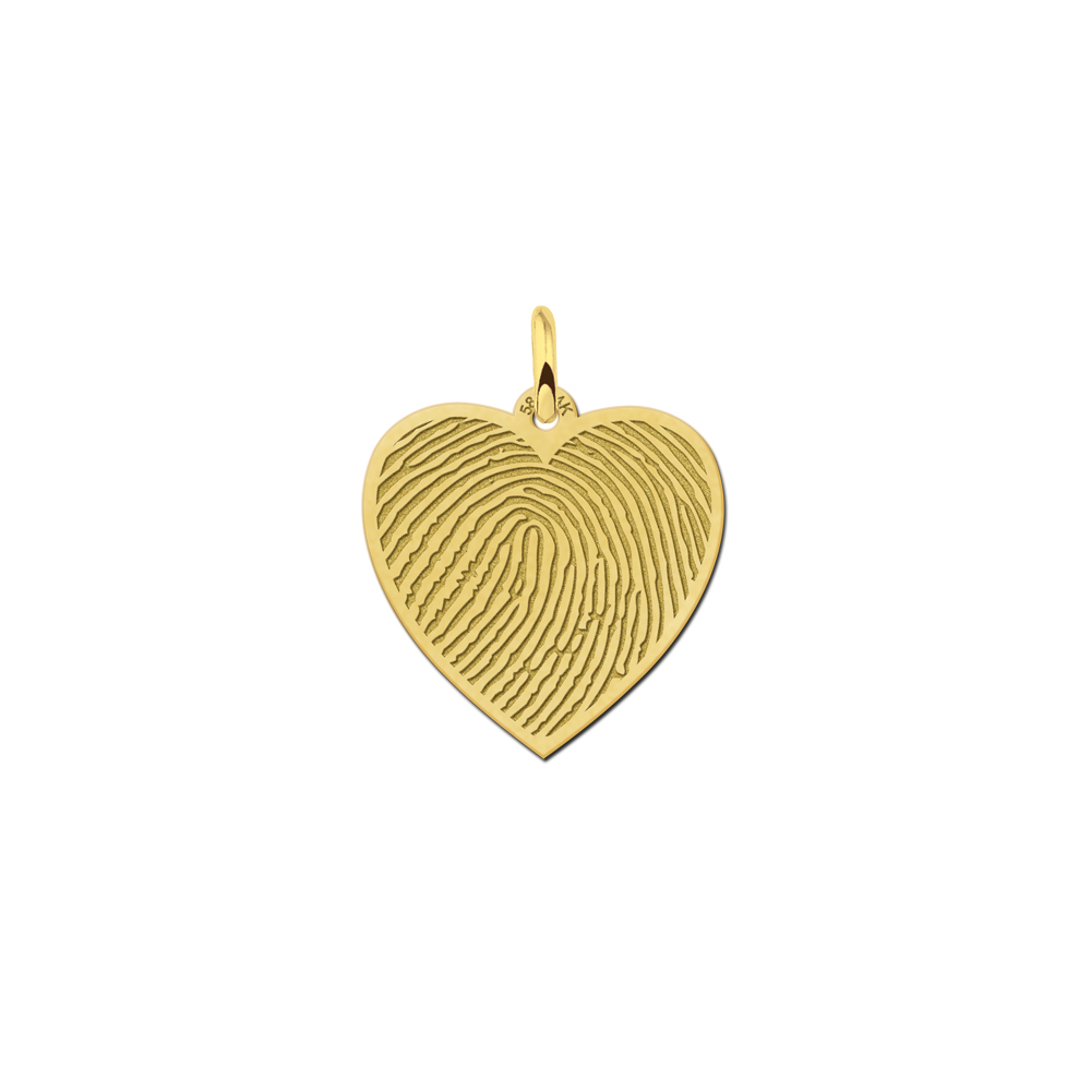 Golden fingerprint jewellery heart