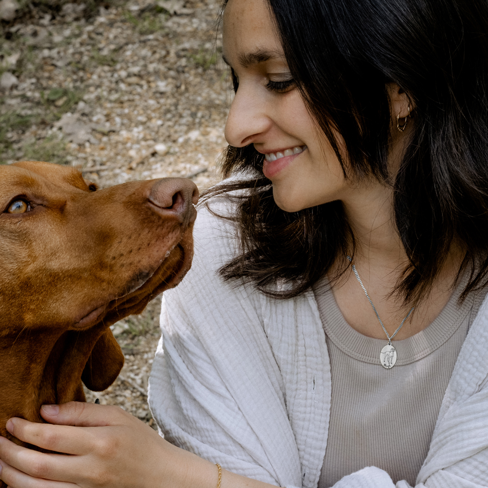 Silver pet necklace with engraving English Cocker Spaniel