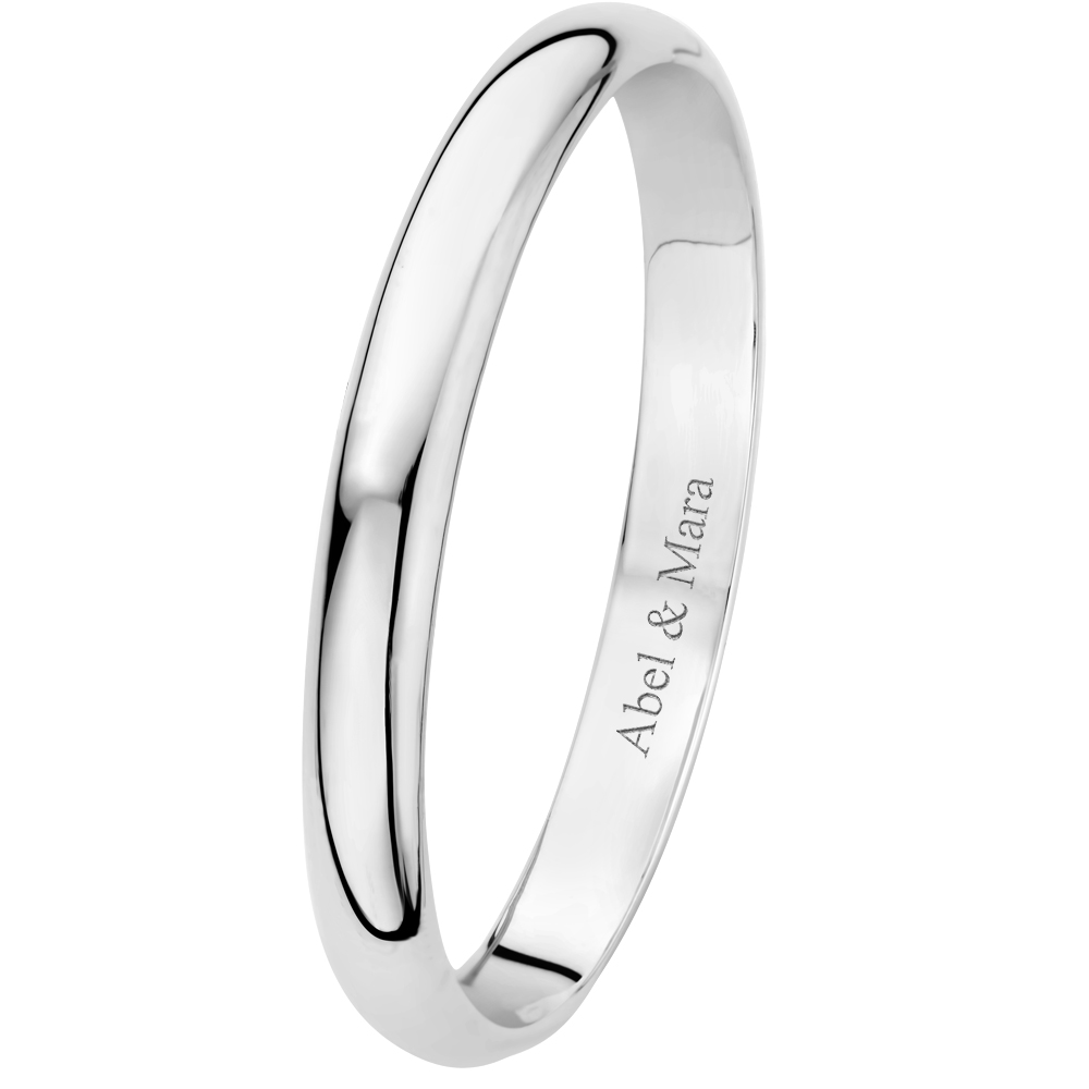 Bangle bracelet 925 sterling silver oval 8 mm